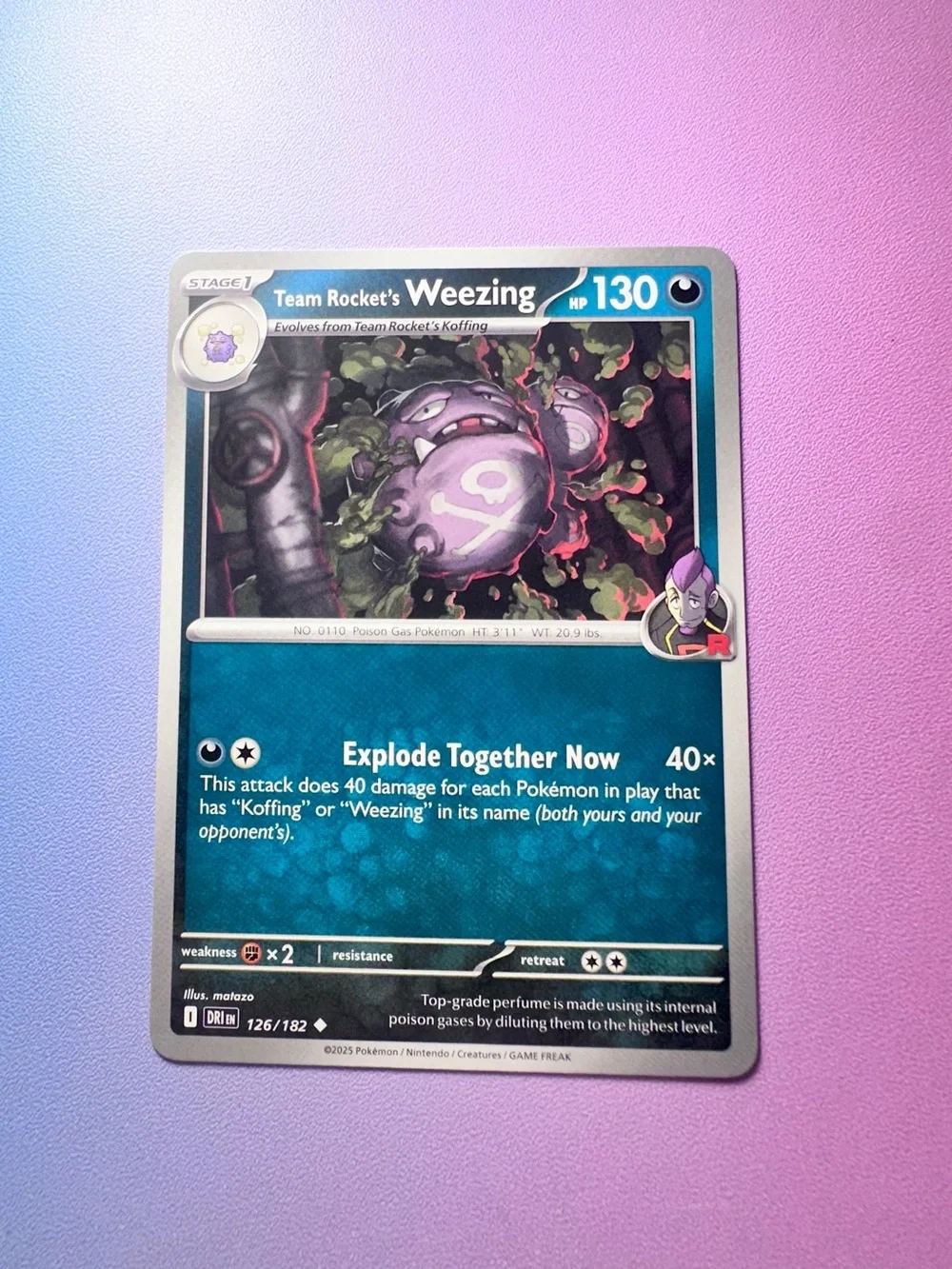 team rocket’s weezing - 126/182 (uncommon) — pokemon: destined rivals